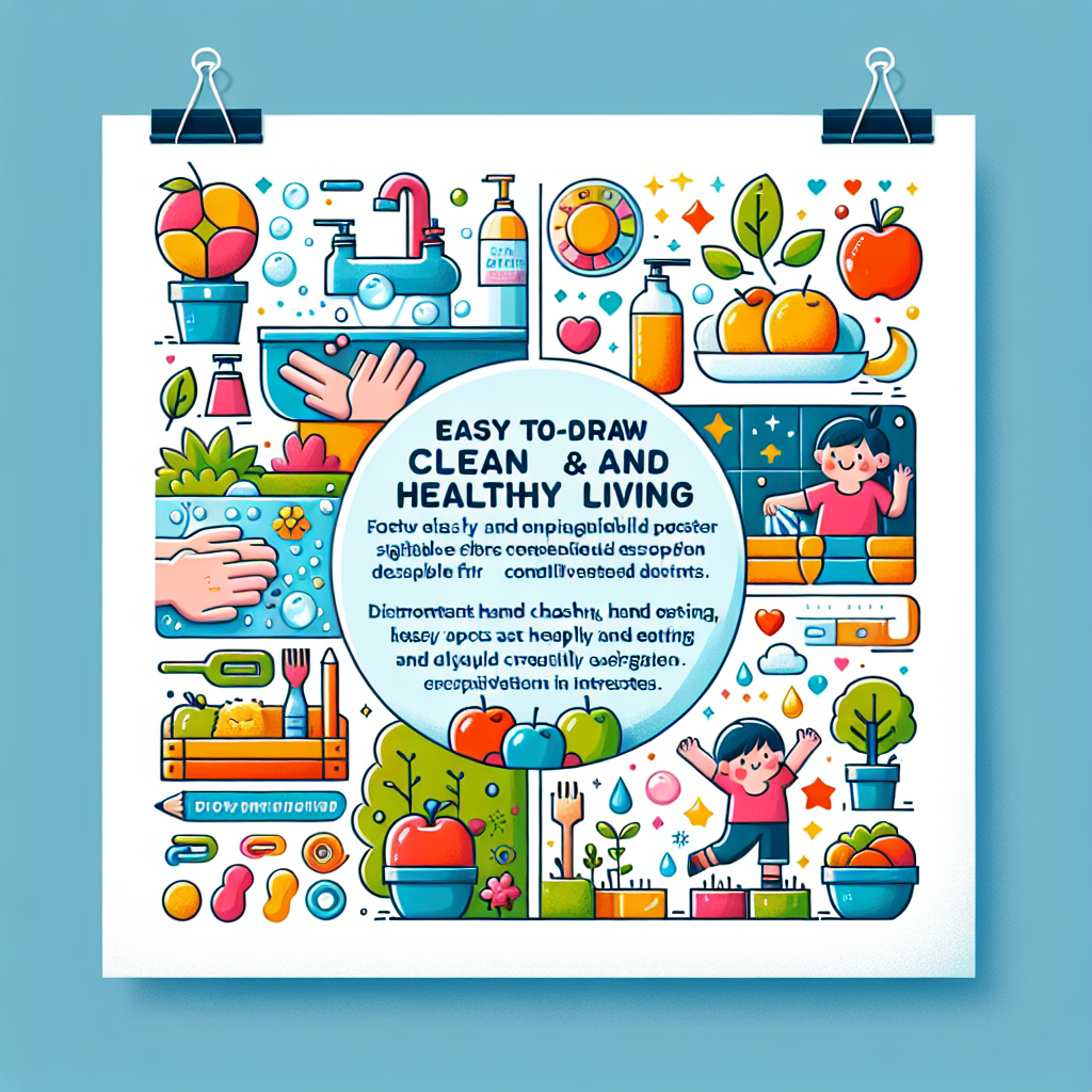 Poster Hidup Bersih dan Sehat yang Mudah Digambar untuk Anak-anak Kreatif